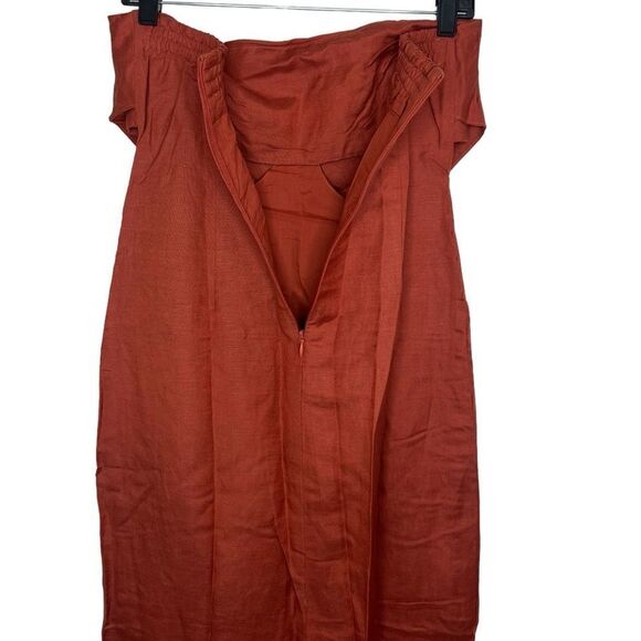 Rumer The Label x Revolve Chocolate Linen Blend Resortwear Roam Bandana Maxi - Picture 7 of 12